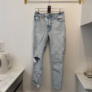 Trendy Ripped Light Blue Denim Jeans